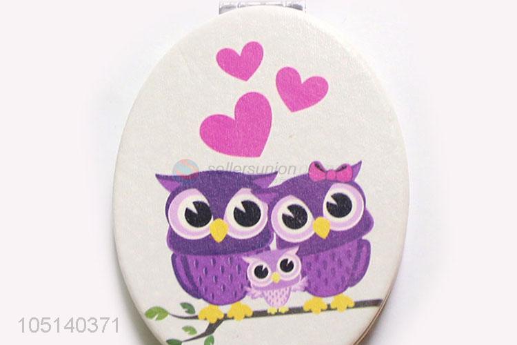 Best Popular Owl Printing Cosmetic Mirror Double-side Mirror