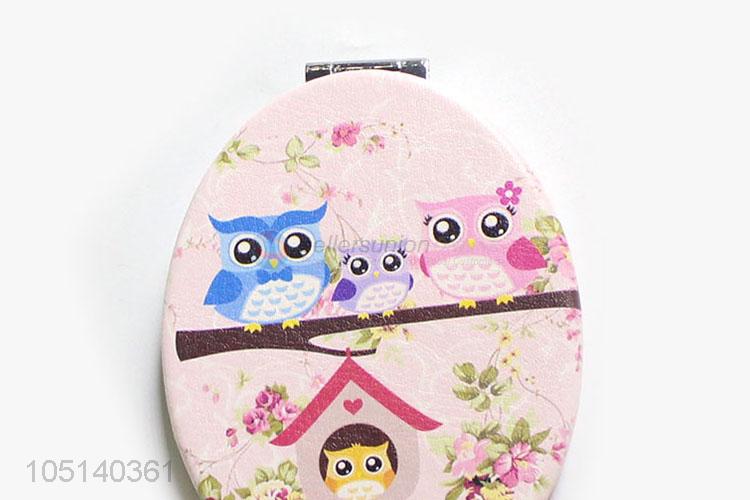 New Advertising Cartoon Portable Make-up Double Sided Folding Handheld Mirrors