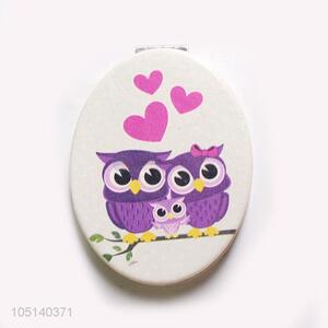 Best Popular Owl Printing Cosmetic Mirror Double-side Mirror
