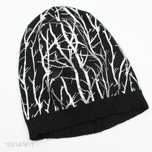 New Arrival Chinlon Single-Deck Knitted Warm Winter Hat with Tree Pattern