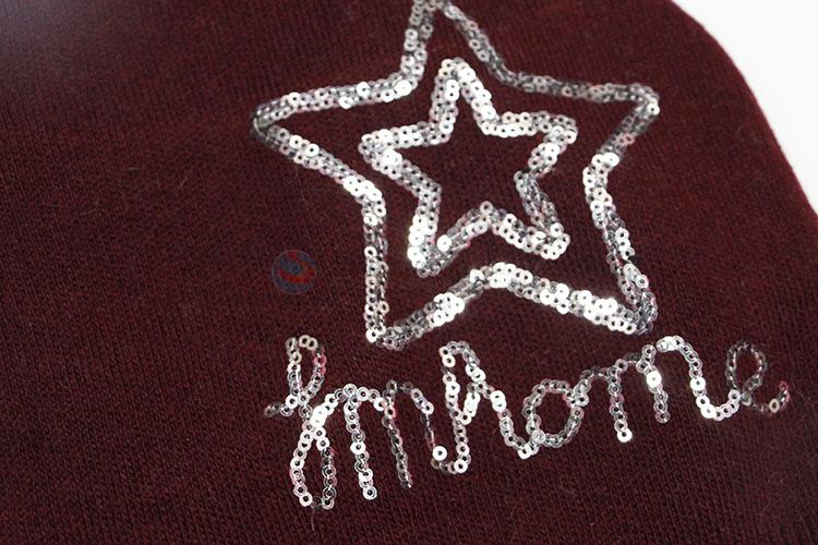Exquisite Wholesale Double-Deck Chinlon Knitted Sport Winter Hat with Star Printed