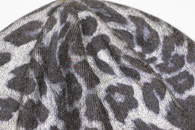 New Fashion Cute Knitted Cheap Price Single-Deck Winter Hat with Leopard Pattern