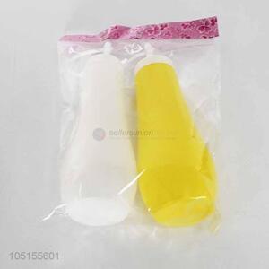 2PC/Set White and Yellow Color Plastic Condiment Bottle