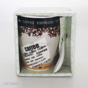 Direct Factory Ceramic Cup for Drinking with Spoon