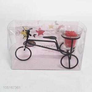 Delicate good gift iron craft bicycle candle