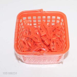 Made in China 30pcs plastic clothes clips with basket