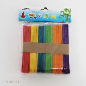 Good quality 100pcs colorful wooden posicle sticks