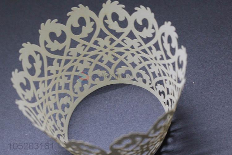 Promotional cheap wedding favor party supplies laser cut cup cake wrappers