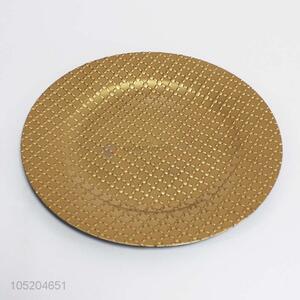 Promotional custom knurling golden plastic round plate