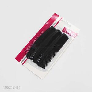 Wholesale 3pcs black plastic travel hair combs