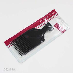 Promotional 2pcs black plastic afro combs
