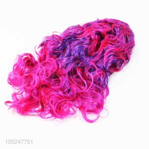 Low price good quality fushia long <em>wig</em> for party