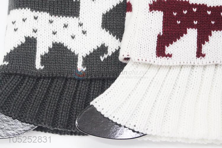 Resonable price ladeis fashio elk pattern knitted leg warmer