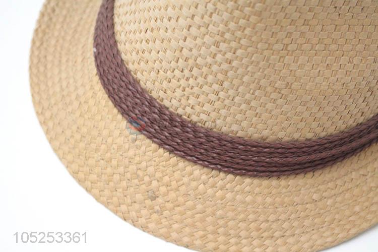 Simple Style Summer Paper Straw Fedora Hat Sun Hat