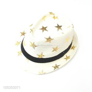 Wholesale Star Pattern Paper Straw Fedora Hat