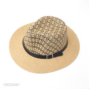 Delicate Design Summer Paper Straw Fedora Hat Sun Hat