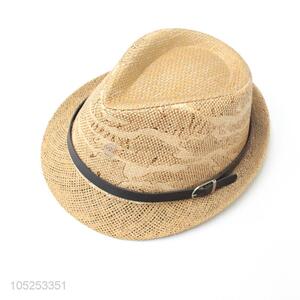 Newest Paper Straw Snakeskin Texture  Fedora Hat For Adult