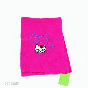 Low price cute cat embroidered kids scarf