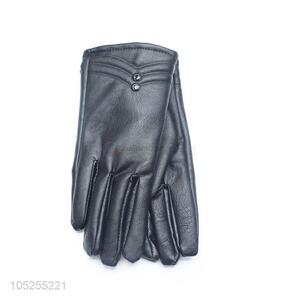 Good quality women winter warm pu gloves