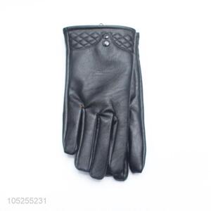 High quality promotional pu leather women winter gloves