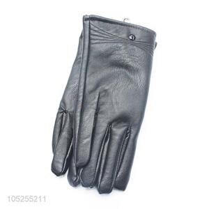 Wholesale cheap pu leather women winter gloves