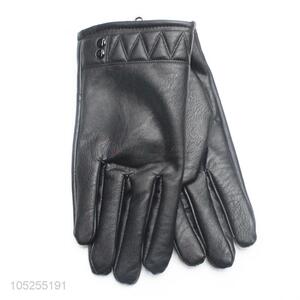 Popular promotional men pu gloves winter warm gloves