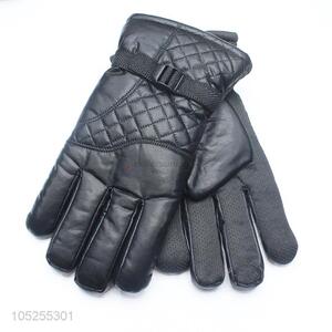 Cheap professional men pu gloves winter warm gloves