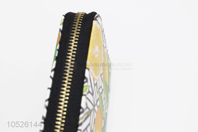 Fresh Lemon Printed Envelope Women Long Wallet