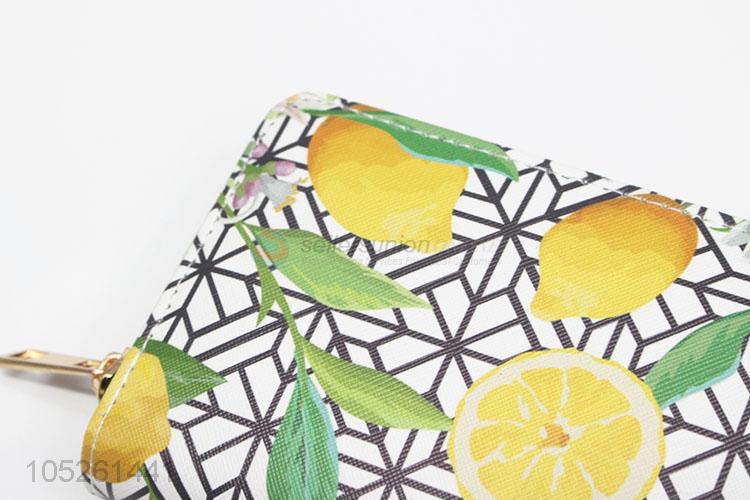 Fresh Lemon Printed Envelope Women Long Wallet