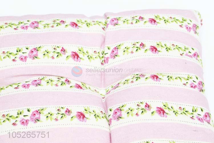 Good Quality Pink Color Flower Printed Pp Cotton Stuffed Seat Cushion