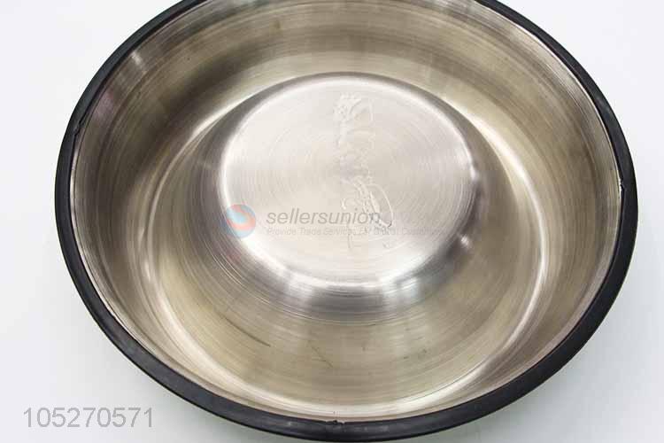 Classical Stainless Steel Bowl Anti Slip Cats Puppy Travel Feeding Feeder Food
