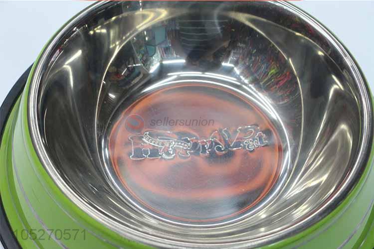 Classical Stainless Steel Bowl Anti Slip Cats Puppy Travel Feeding Feeder Food