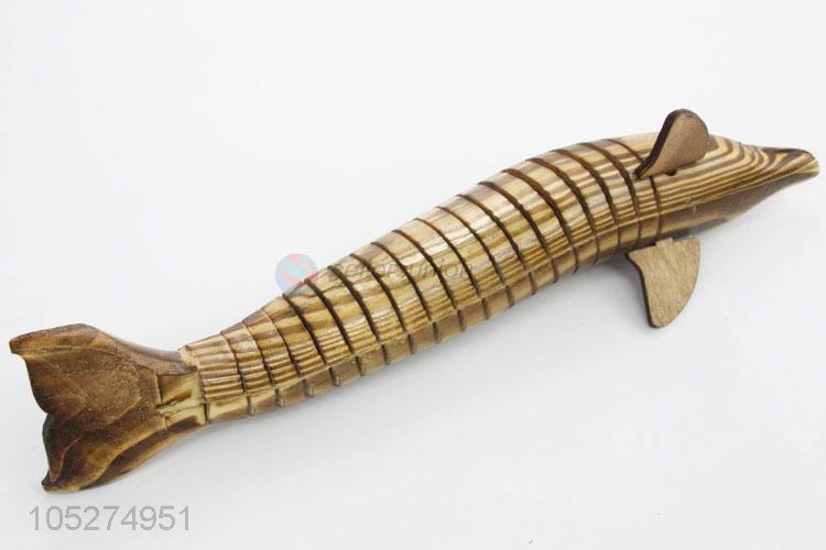 Top Quality Wooden Dolphin Shaped Wooden Decorative Crafts