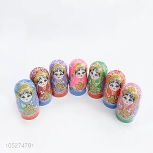 Fashion Cheap 5Pcs/Set Wooden Russian Girl Hand Russian Painted Nesting Dolls