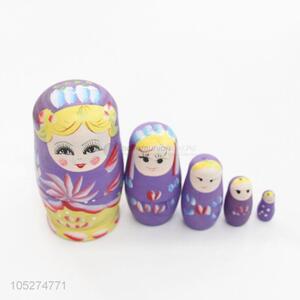 New Arrival Supply 5Pcs/Set Abushka Matryoshka Gifts Hand Paint Doll Toys