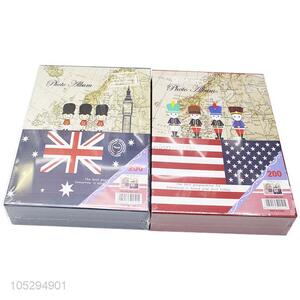 New Design Flag Pattern Hardcover Wedding Photo Album with Paste Inside Pages