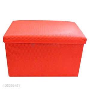 New Style Living Room Red Color Storage Stool Kids Storage Toy Box