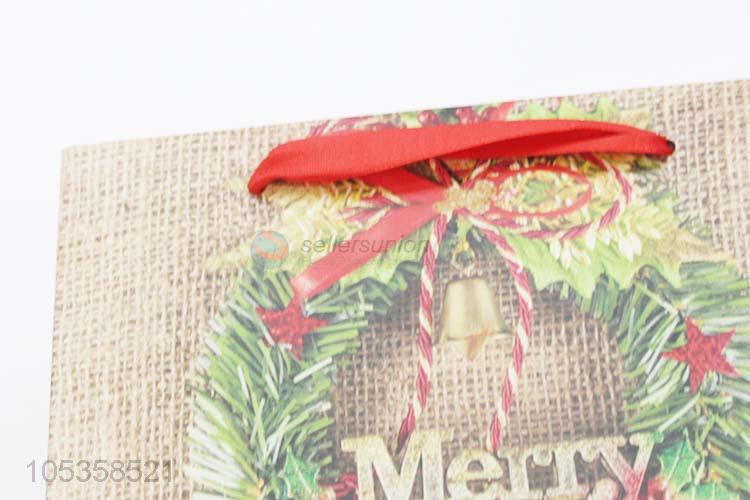 Factory OEM Christmas kraft paper shopping bag gift bag with handle