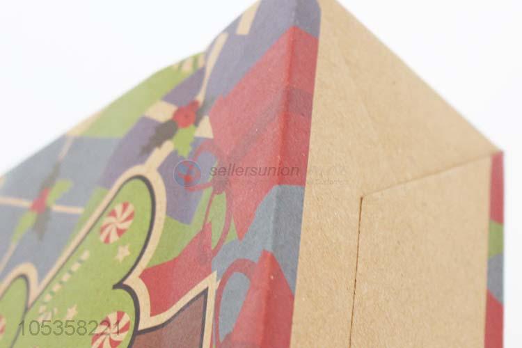 Cheap wholesale custom logo Christmas print kraft paper bag gift bag