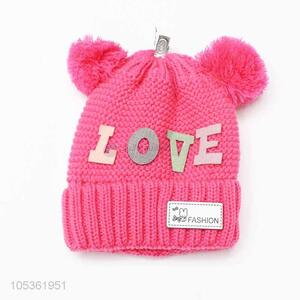 Direct Price Red Child Kids Warm Crochet Wool Knit Cap