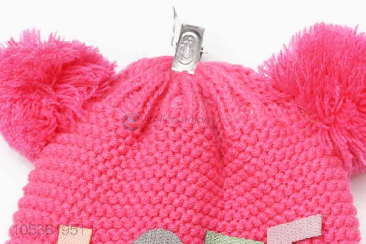Direct Price Red Child Kids Warm Crochet Wool Knit Cap