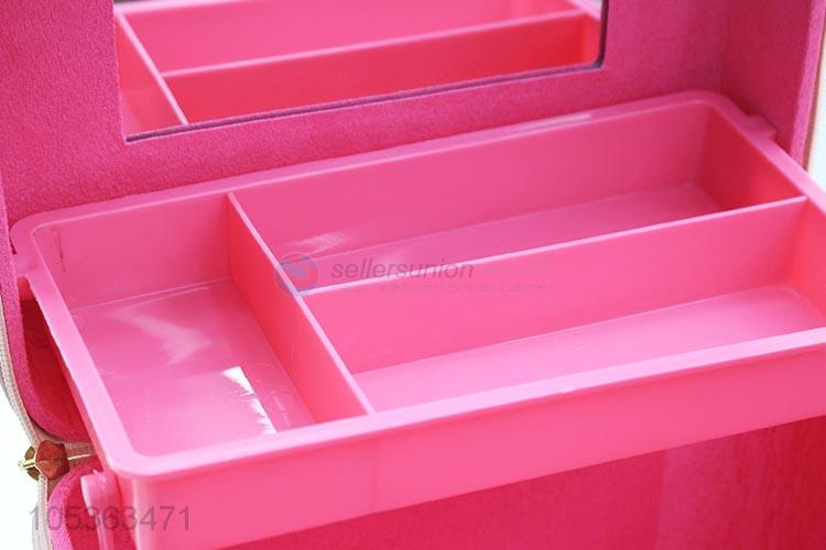Latest Arrival Pink Color Portable Zipper Cosmetic Bag