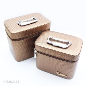 Best Selling Pu Leather Casket with Zipper Cheap Classic Style Makeup Case