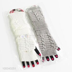 Hot sale classic women harlf-finger knitted gloves for winter