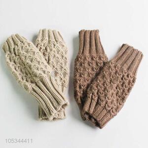 Fashion ladies knitted half-finger gloves witner gloves