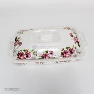 Best selling flower printed melamine bow with lid
