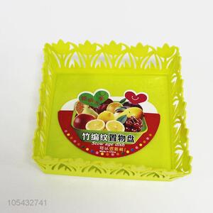 Hot sale square plastic fruit basket with hollow-out border