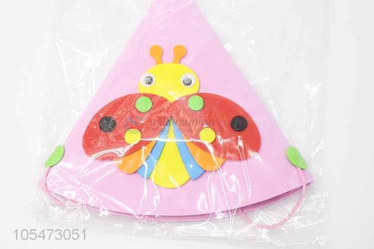 Wholesale promotional kids party hat birthday cartoon ladybird hat