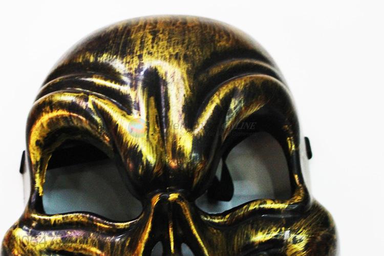 China maker burnished gold plastic skull mask for Halloween use