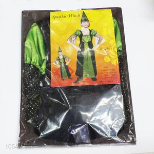 Cheap high quality children cosplay Halloween sparkle witch costume